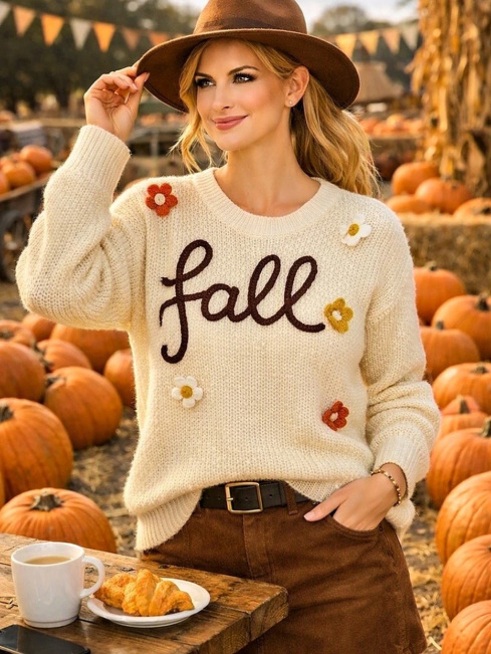 Fall Graphic Crewneck Sweater